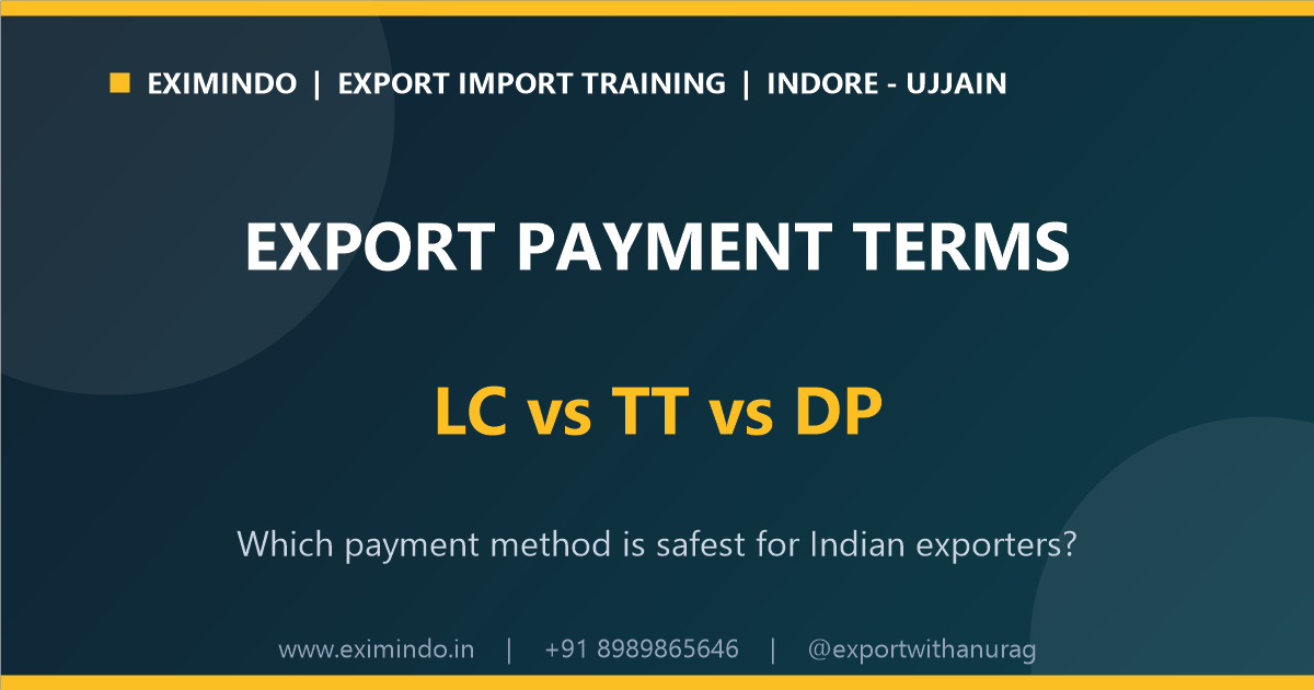 Export Payment Methods in India (2026): LC vs TT vs DP – Which Is Safest?